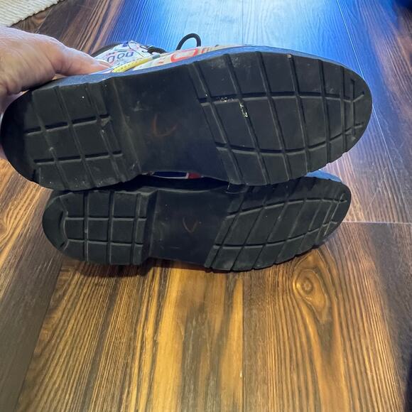 Fight Childhood Cancer Graphic Printed Lace Up Combat Boots Size 8 - Picture 8 of 11